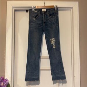 McGuire High-Rise Raw Edged Distressed Ankle Jeans - Size 27